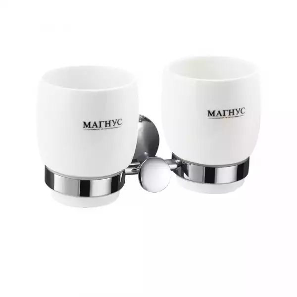 Стакан+ стакан керамический с креплением к стене ( 85160) Magnus