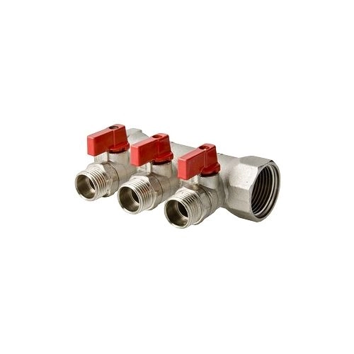 Коллектор с шар.кранами 3вых 1 х3/4 нар рез Евроконус (VTc.580.NE.0603)