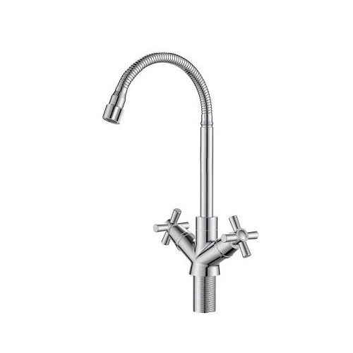 Смеситель для кухни 2 мах., высокий гибкий излив, Dive (DV519flex) ПС VODA