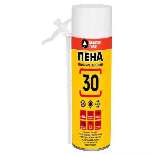 Пена полиуретановая MasterTeks 30 бытовая всесезонная 350мл (9413347)