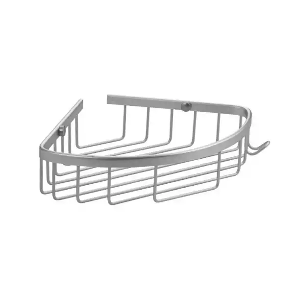 Полочка одинарная, угловая, овальная, решётка алюминиевая, матовая (75060) САНАКС