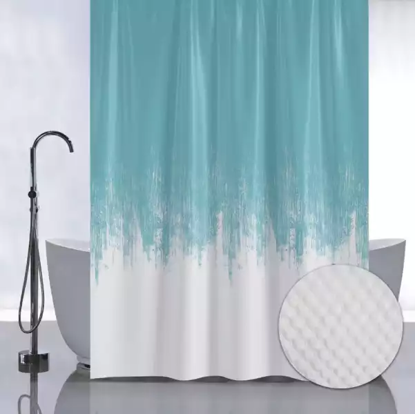 Занавеска для ванной 1800х1800 ПЕРЕХОД-БИРЮЗА, без колец (05-02) САНАКС