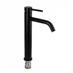 Смеситель для умывальника однорычажный, высокий, литой излив, черный (9139) MAGNUS , о/г