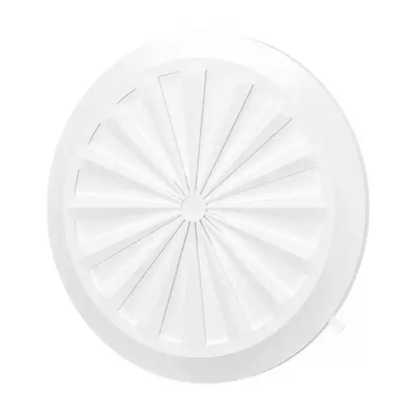 Решетка регулируемая белая круглая д=180мм, фланец д=90-160 (10RKU) ERA