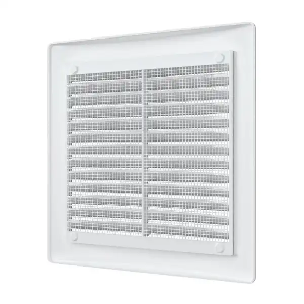 Решетка вентиляц 1515РЦ (150*150) пластик, белая с сеткой, ERA