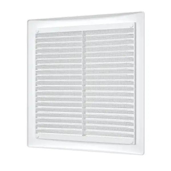 Решетка вентиляц 2020РЦ (200*200) пластик, белая с сеткой, ERA