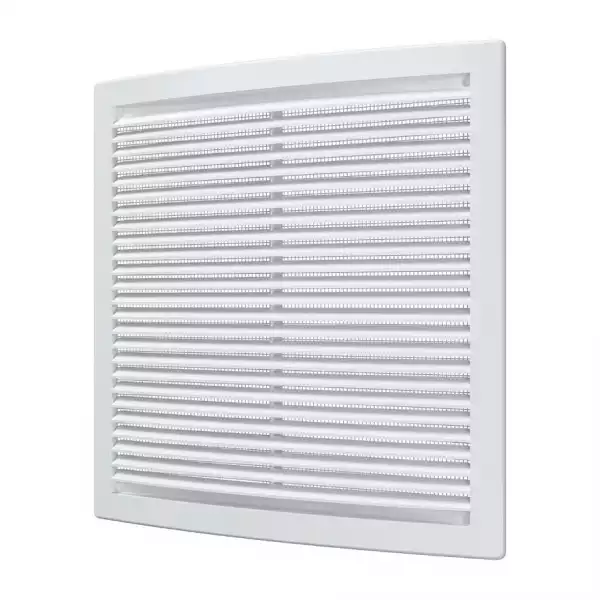 Решетка вентиляц 2525РЦ (250*250) пластик, белая с сеткой, ERA