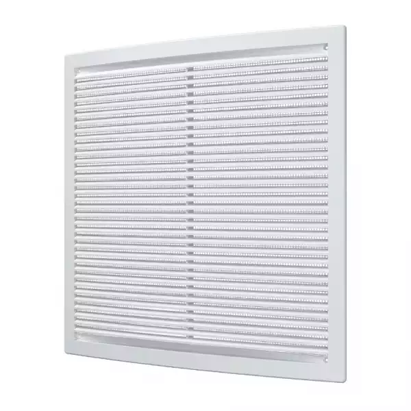 Решетка вентиляц 3434РЦ (340*340) пластик, белая с сеткой, ERA