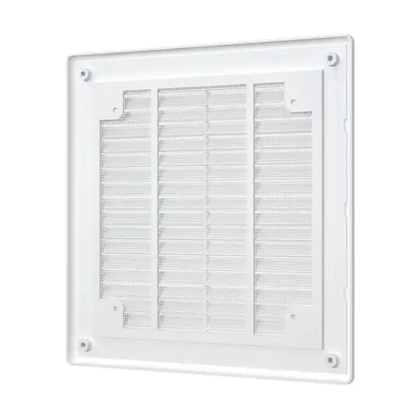 Решетка вентиляц 2121Р (209*209) разъемная, пластик, белая с сеткой, ERA