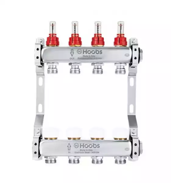 Коллекторная группа нерж.ст. с расходомерами, в сборе 1 x 2 вых ЕК 3/4 (HB-INCRK-804502) HOOBS