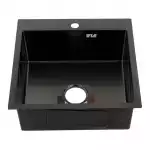 Мойка нерж.сталь 500х500 врезная Графит Декор, корзина,сифон (50503DG) FABIA PROFI , о/г