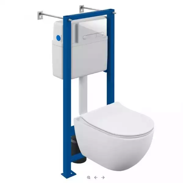 Инсталляция Brasko Smart CO DPL EO slim + Vector, сид. м-лифт, кнопка Estetica белая 68304