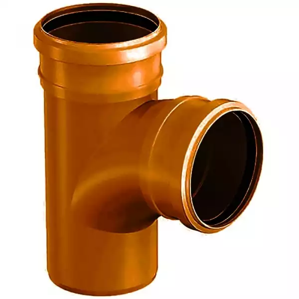 Тройник д=110/110 - 87* радиусный KZ рыж. цв.