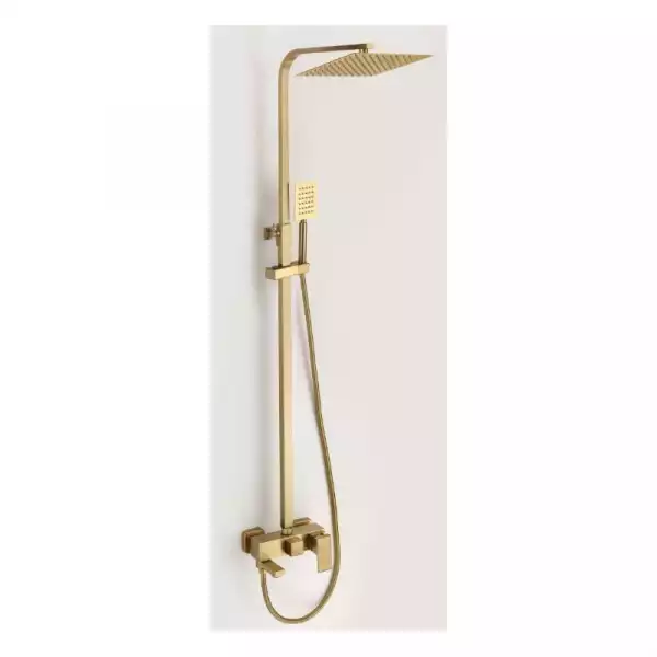 Смеситель для душа однорычажный, с жесткой стойкой, матовое золото, латунь (D10А15-J) D-Lin