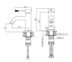 Смеситель для умывальника однорычажный, литой излив черный, Vessel (VSL26B) VODA
