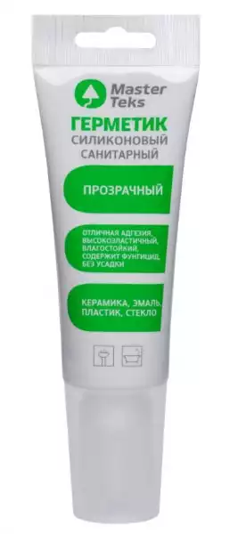 Герметик силиконовый MasterTeks HomeMaster санитарный прозрачный 40мл (9782219)