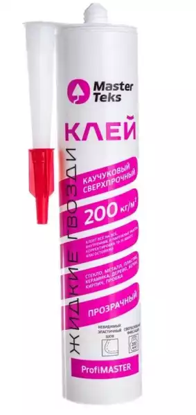 Жидкие гвозди MasterTeks ProfiMaster 200 кг/м2 сверхпрочный прозрачный 300гр. (9752868)