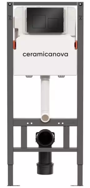 Инсталляция Balance для подвесного унитаза, кнопка Square, черный матовый, (CN121002MB) CERAMICANOVA