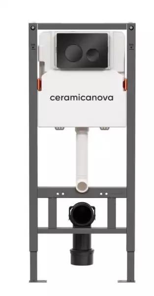 Инсталляция Balance для подвесного унитаза, кнопка Circle, черный матовый, (CN121001MB) CERAMICANOVA