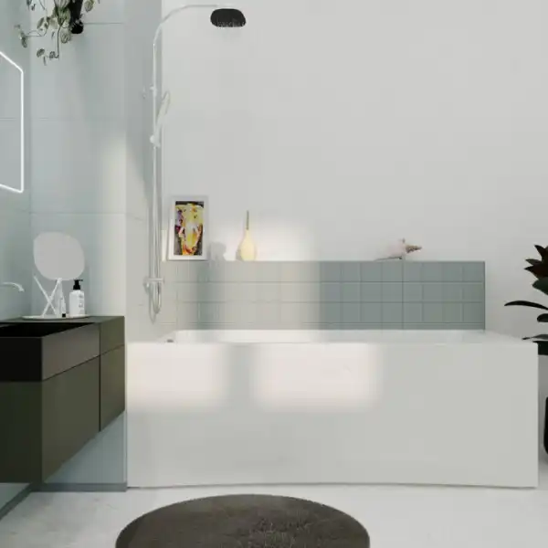 Ванна 1750x750 АГАТА на каркасе, без экрана с сифоном