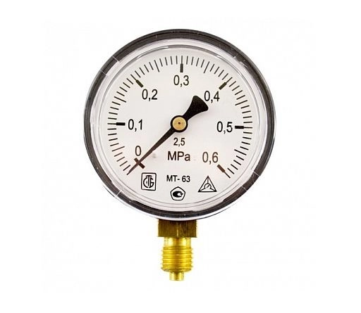Манометр технический МТ-63П 0,6 МПа, кл. точн.-2,5,  метрическая резьба М12х1.5 , о/г