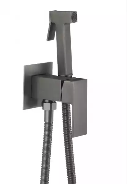 Гигиенический комплект для биде со смесителем, латунь, графит (D183201-S) D-Lin