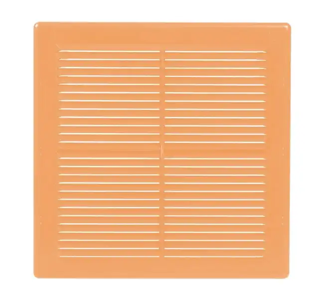 Решетка вентиляц П2525Р (250*250) разъемная, пластик, бежевая с сеткой
