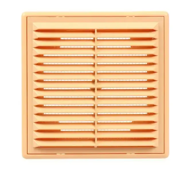 Решетка вентиляц П1515Р (150*150) разъемная, пластик, бежевая с сеткой