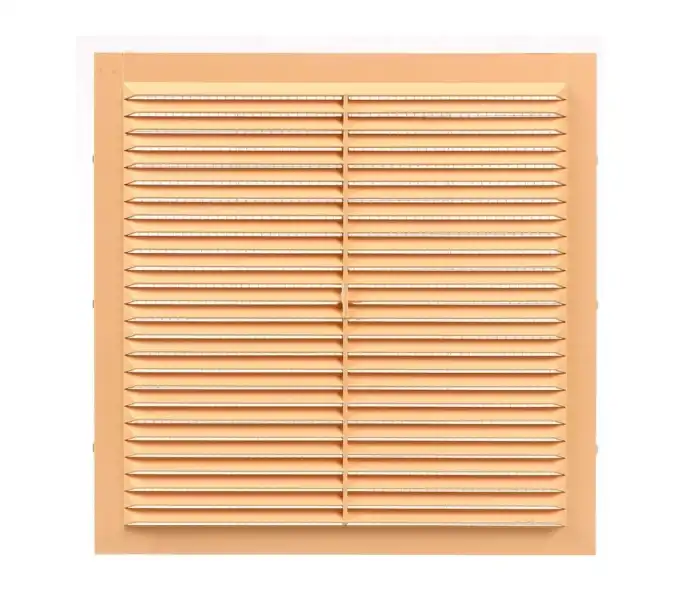 Решетка вентиляц П2323С (234*234) пластик, бежевая с сеткой