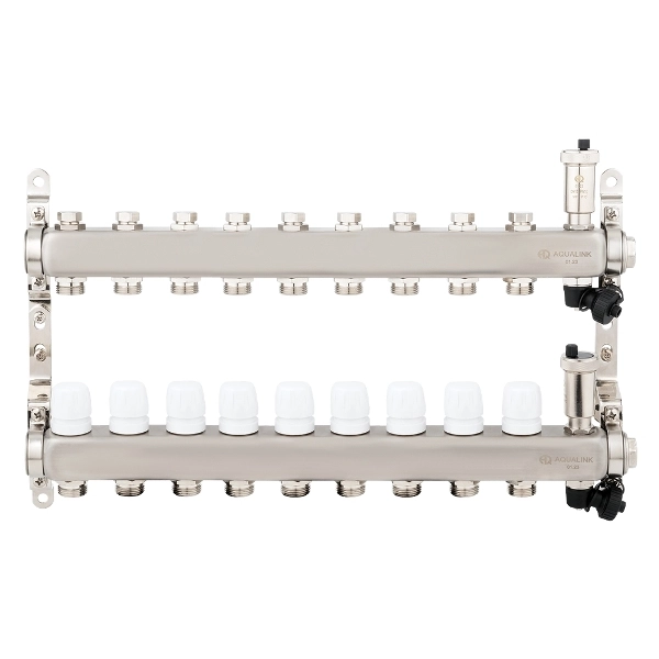 Коллекторная группа нерж в сборе 1 x 9 вых ЕК 3/4 (02807) Aqualink