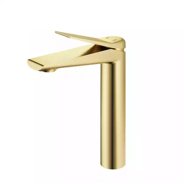 Смеситель для умывальника однорычажный, высокий литой излив Shanghai Gold (SHA25Gold) ESKO