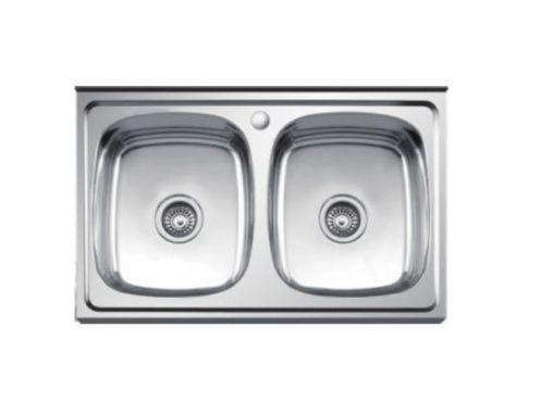 Мойка нерж.сталь  800 х600 накладная двойная 0,6/170мм L98060B-6 LEDEME , о/г