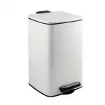 Ведро нержавейка с педалью 8л, квадратное, белое (10818) САНАКС , о/г