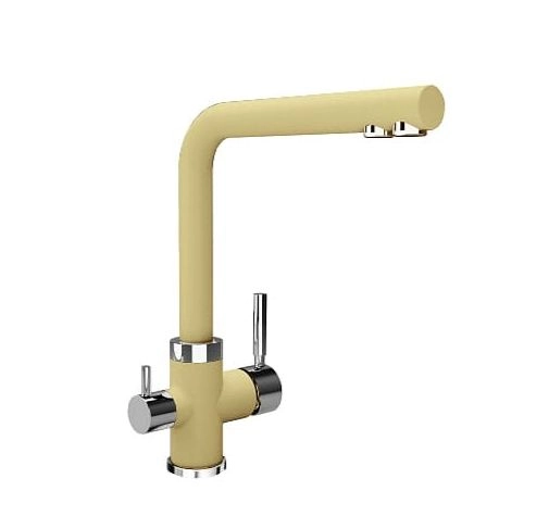 Смеситель для кухни однорычажный, высокий излив, АРЕС FL Шампань, с краном для пит. воды Florentina