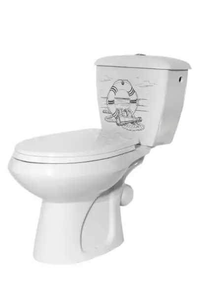 Унитаз-компакт Элисса Стандарт бок.подв, косой выпуск, сиденье, Декор, Cт-Оскол