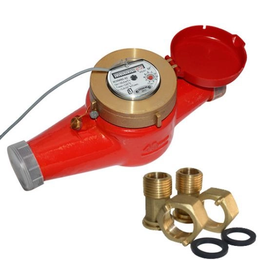 Bодосчетчик д= 40 крыльчатый ВСКМ 90-40 У ДГ импульсный выход, со штуц. L=300мм Декаст , о/г