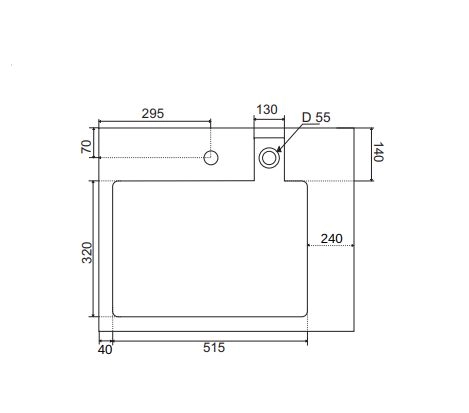 Умывальник 801х503 Стандарт 80 лев. на стиральную машину (с кронштейнами) Марко