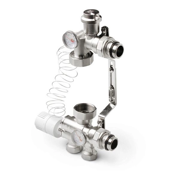 Насосно-смесительный узел с термоголовкой 1'', без насоса (MIX-m25-m25k) PRO AQUA