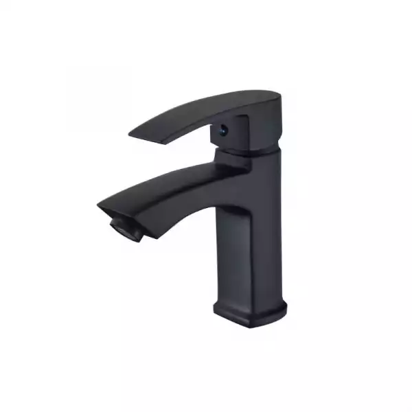 Смеситель для умывальника однорычажный, литой излив, черный (A1009-A) с/г Ammore (D-Lin) , о/г