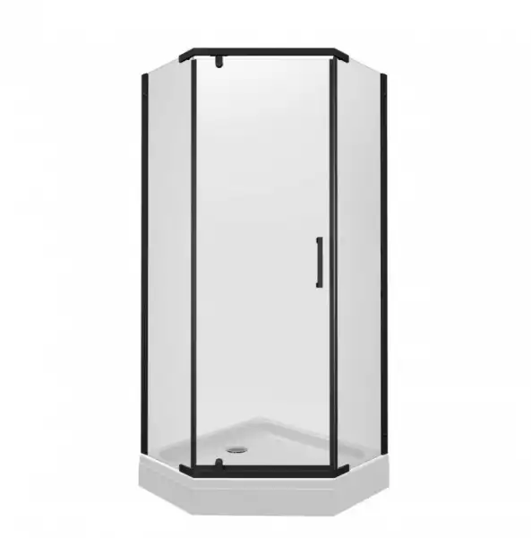 Душевой уголок 900х900 Дека-Блэк, низкий поддон (3 места+сифонD90мм)
