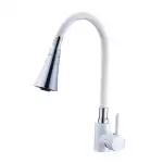 Смеситель для кухни однорычажный, гибкий излив, Белый (А5510-3Т) нерж.ст/г Ammore (D-Lin) , о/г