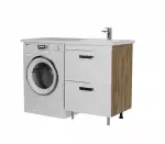 Тумба б/у 570мм Асти 57, под с/маш, 2 ящ. (ум.Блюз 120) Вотан/белая