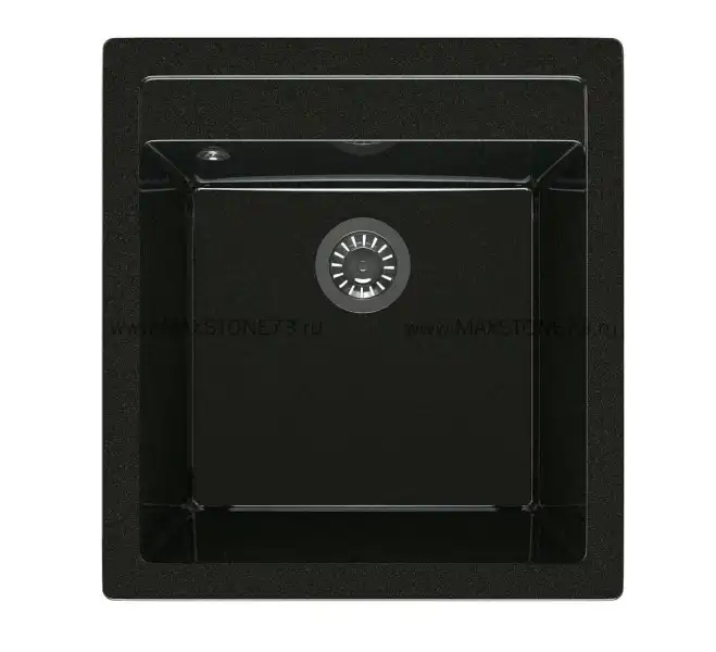 Мойка иск.камень 460 х505 черный металлик, без сифона МS-10 , о/г