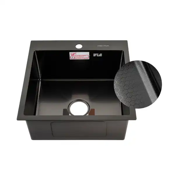 Мойка нерж.сталь 500х500 врезная графит, дизайн (505033G) FABIA PROFI , о/г