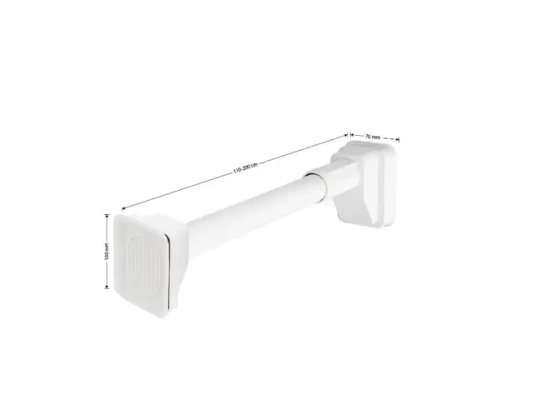 Карниз д/в 1100х2000 прямой раздвиж, белый, без колец (11020-V) Санакс