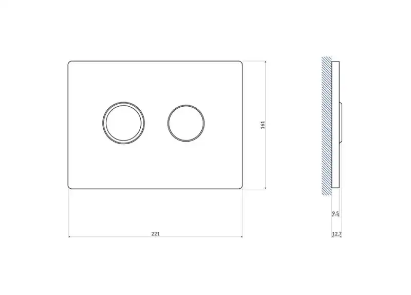 Кнопка ACCENTO CIRCLE пневматическая,пластик, хром ( для AQUA 50) (69074)