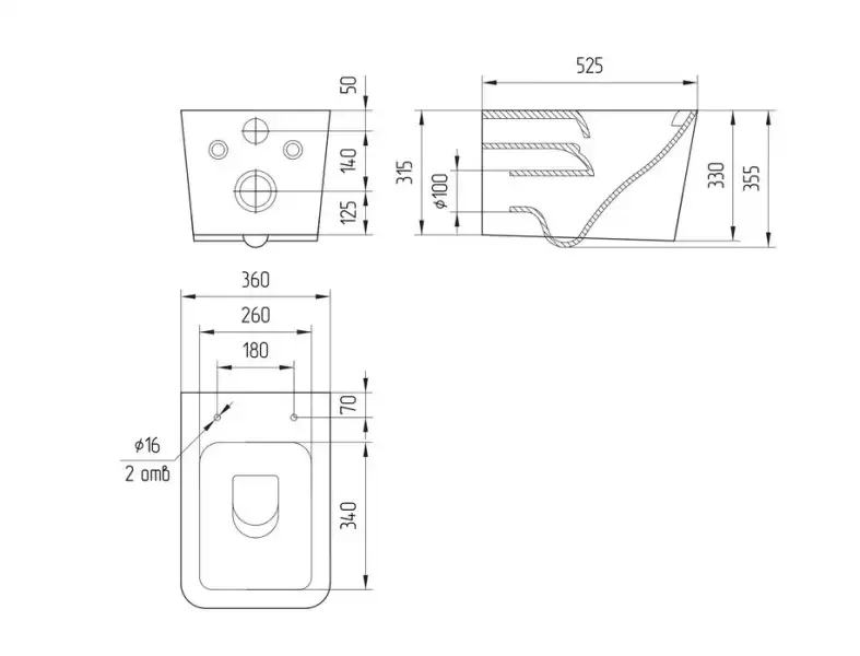 Унитаз подвесной Crea Vortex безободковый с сид. микролифт (68916) Cersanit