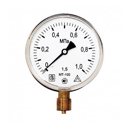Манометр технический МТ-100 0,6 МПа, кл. точн.-1,5,  трубная резьба G1/2" , о/г