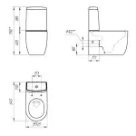 Унитаз-компакт MODUO VORTEX безободковый, нижн. подв, прямой выпуск, сид. микролифт (69192) , о/г